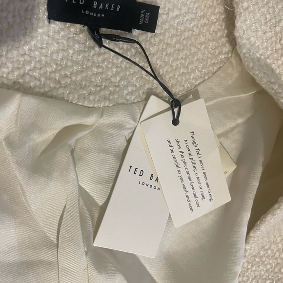 Ted Baker Tweed V Neck Blazer Vanilla Ice size 6 - Picture 10 of 10